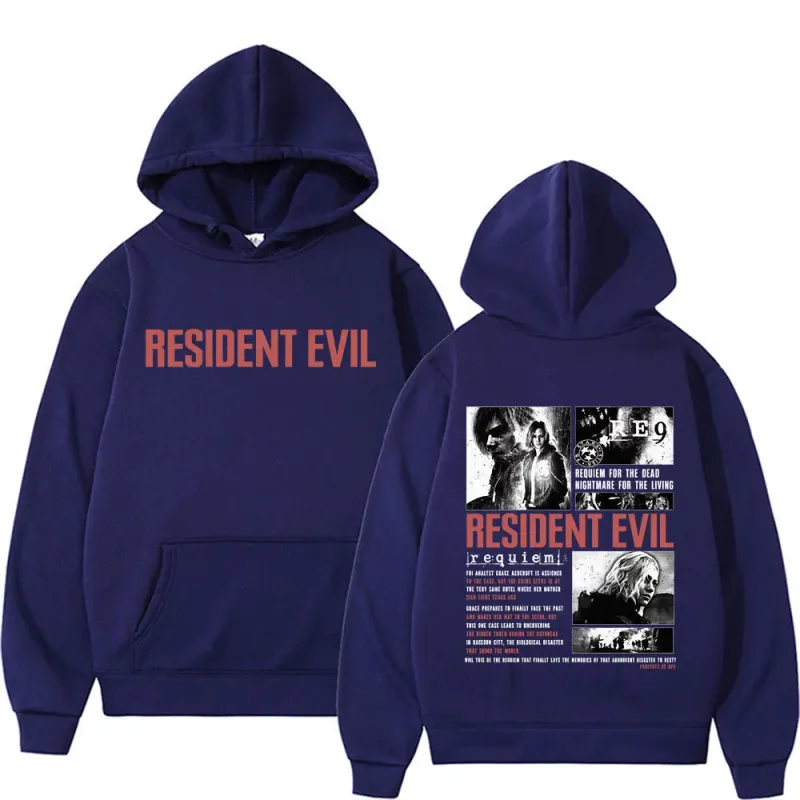 Resident Evil Requiem Sweatshirts Leon Kennedy Grace Ashcroft 90s Vintage Hoodies Men Women Fashion Classic Pullovers Streetwear — image 2