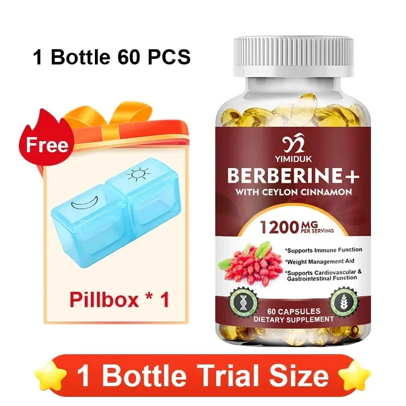 Το συμπλήρωμα Berberine 1200mg υποστηρίζει την ενεργοποίηση AMPK Υγιής μεταβολισμός γλυκόζης Ανοσία & έλεγχος βάρους για ενήλικες — image 8