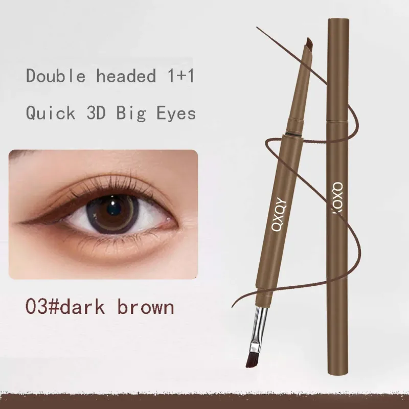 1 Pcs Double Head Easy To Color Gel Eyeliner Smooth and Waterproof Sweat Proof Dark Brown Lying Silkworm Outline Eyes Cosmetics