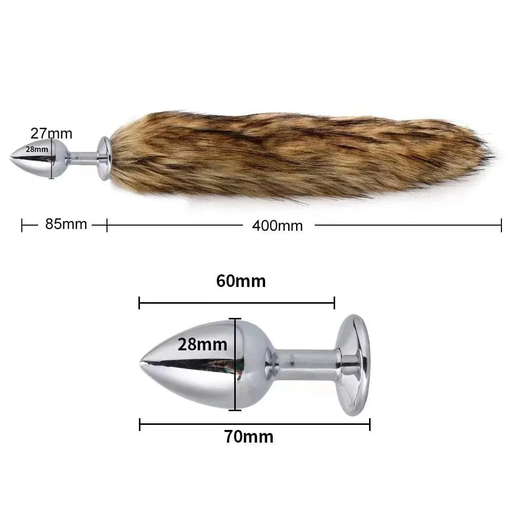Fox Tail Anal Plug Sex Anal Toy Butt Plug For Women Adult Sex Toy Stainles Steel Anal Plug Smooth Butt Plug Cosplay BDSM Sex Toy — image 4