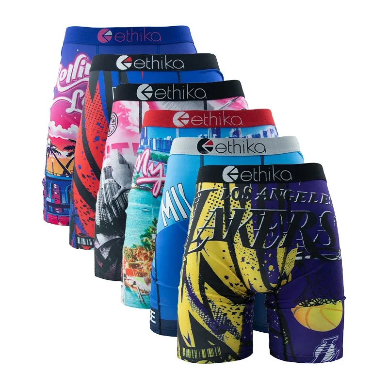 6Pcs Men Underwear Boxers Breathable Mesh Crotch Man Swimming Underpants Plus Size Mens Panties Trunks Men's Boxer Briefs — image 12