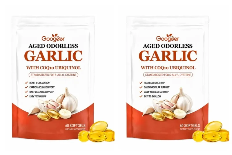 Mga Lumang Walang Amoy na Bawang Softgel na may CoQ10 Ubiquinol at K2 Blood Pressure Suporta sa Puso at Sirkulasyon ng Cholesterol 60 Softgels — image 9