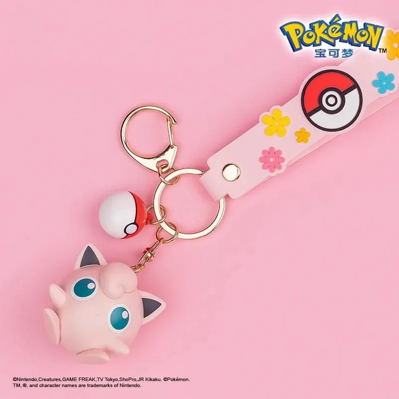 Genuine Pokemon Pikachu Keychain Gengar Morpeko Cubone Snorlax Mimikyu Anime Action Figure Toy Keyring Fragrance Pendant Gift — image 3
