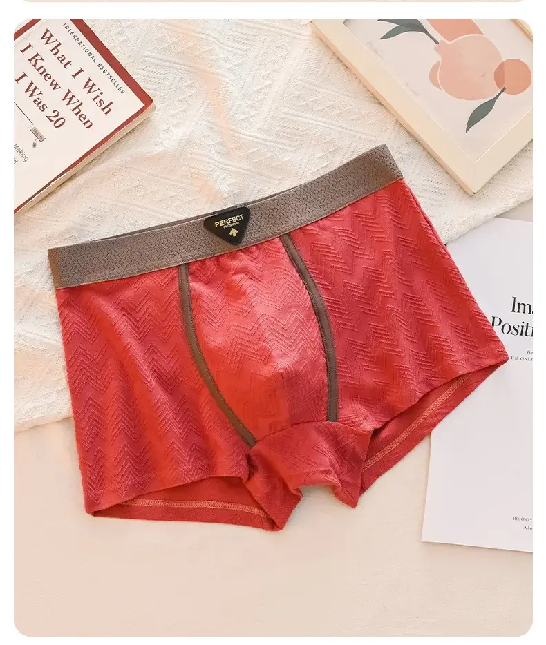1 Pack Men's Mid-Waist Underwear - Breathable Moisture-Wicking & Antibacterial Cotton Jacquard Boxer Shorts — image 16