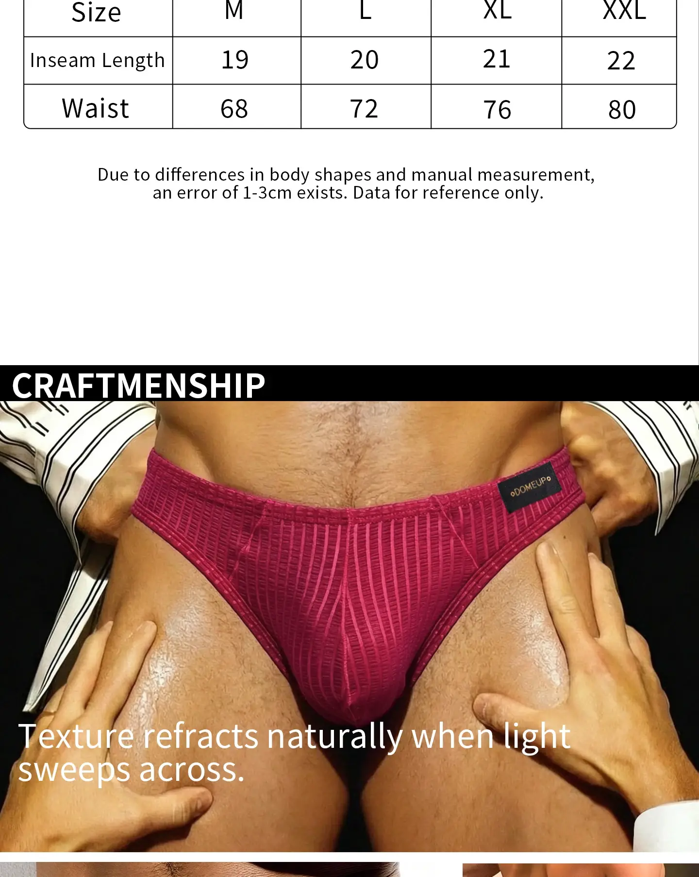 Men's Low‑Rise Briefs, Vertical Striped Sheer Mesh Underwear, Nylon Elastane Stretch Pouch Underpants for Daily Wear — image 8