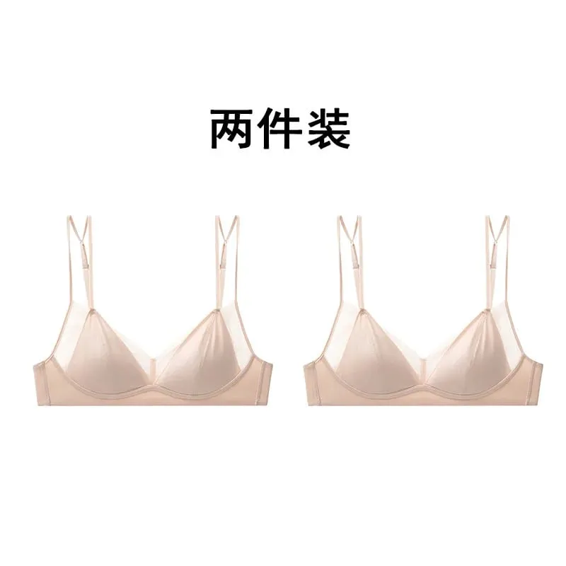 Premium Sexy Leopard Lingerie Kit Wireless Thin French Triangle Cup Comfy Nude Shaping Women Summer Daily Underclothes M-XL Bra