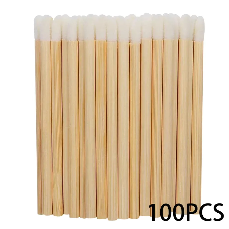 50/100pcs Brushes Bamboo Lipstick Handle Lip Brushes Extension Accessories Lip GlossWands Applicator Makeup Tool For Eyelashes — image 7