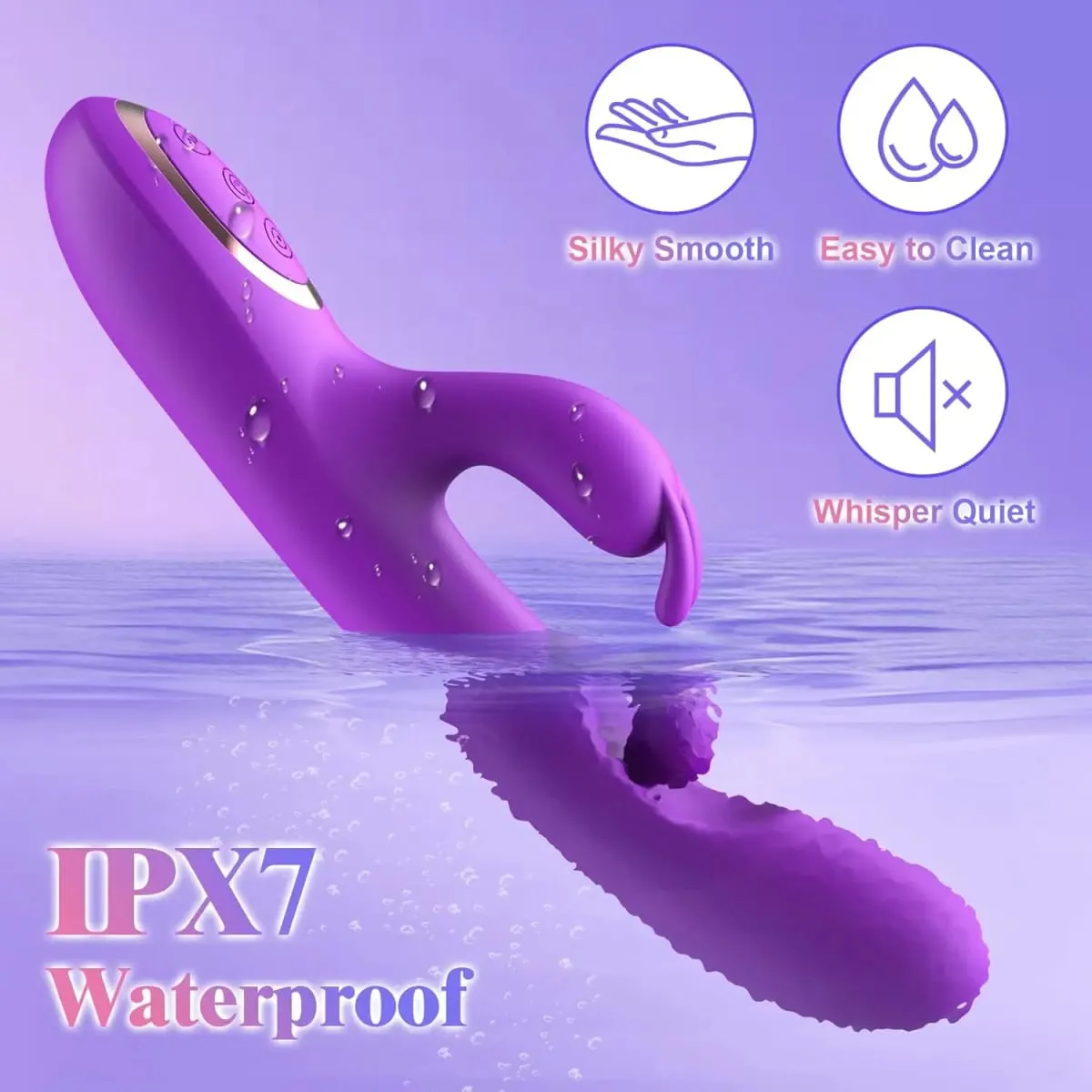 G Spot Rabbit Vibrator 3 in 1 360° Rotation Powerful Clitoral Stimulator Soft Silicone Adults Product Sex Toy for Women Couple — image 6
