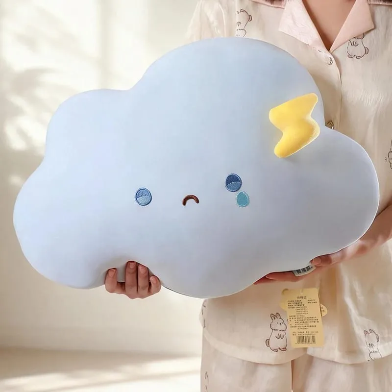 Yaratıcı Hava Serisi Gökkuşağı Bulut Peluş Yastık Yumuşak Sevimli Karikatür Kawaii Dolması Bebek Çocuklar Için kanepe yastığı Ev Dekor — image 4
