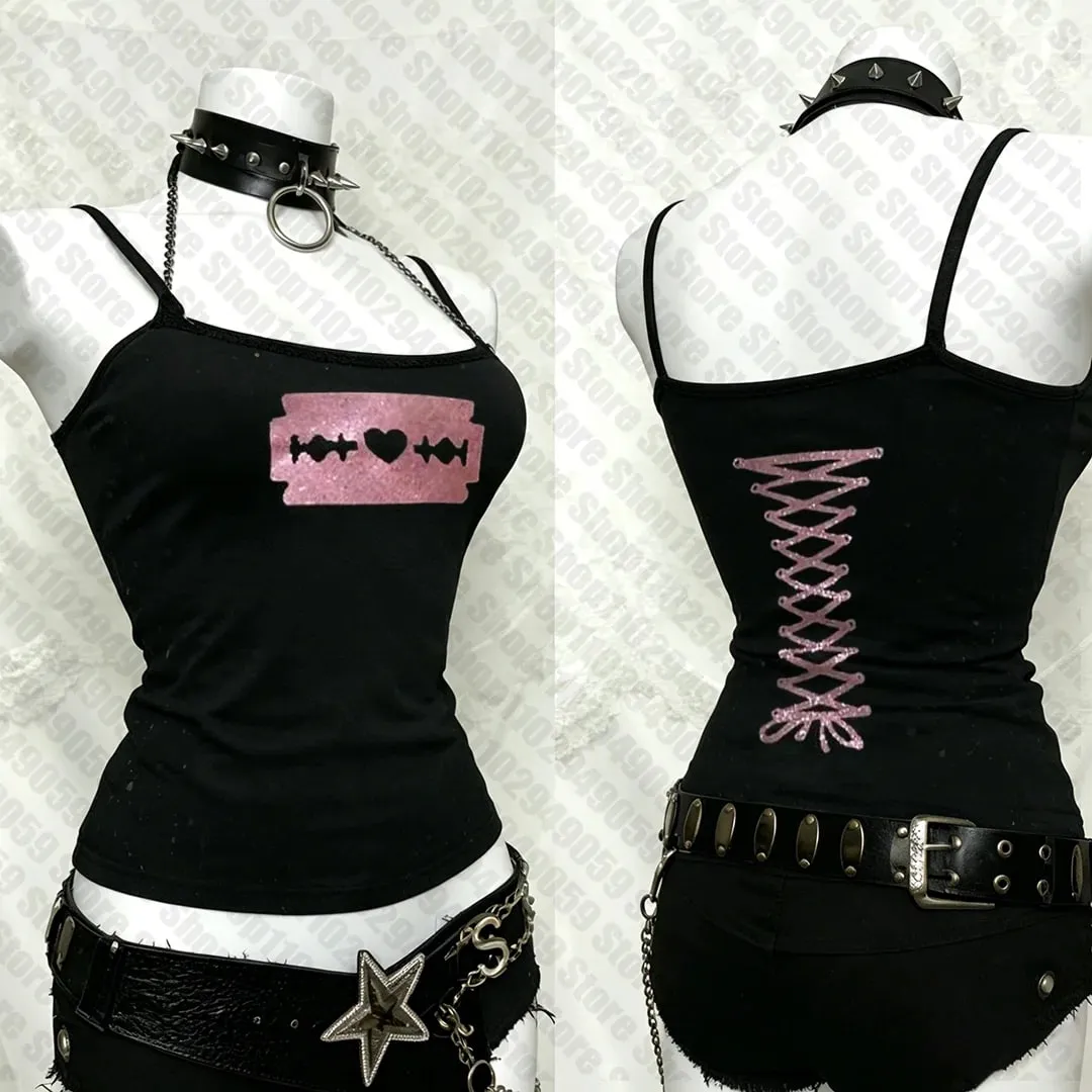 Vintage Clothing Emo Goth Clothes for Women Corset Top Women Aesthetic Women's Blouses Summer Grunge Clothes Y2k Tops Harajuku