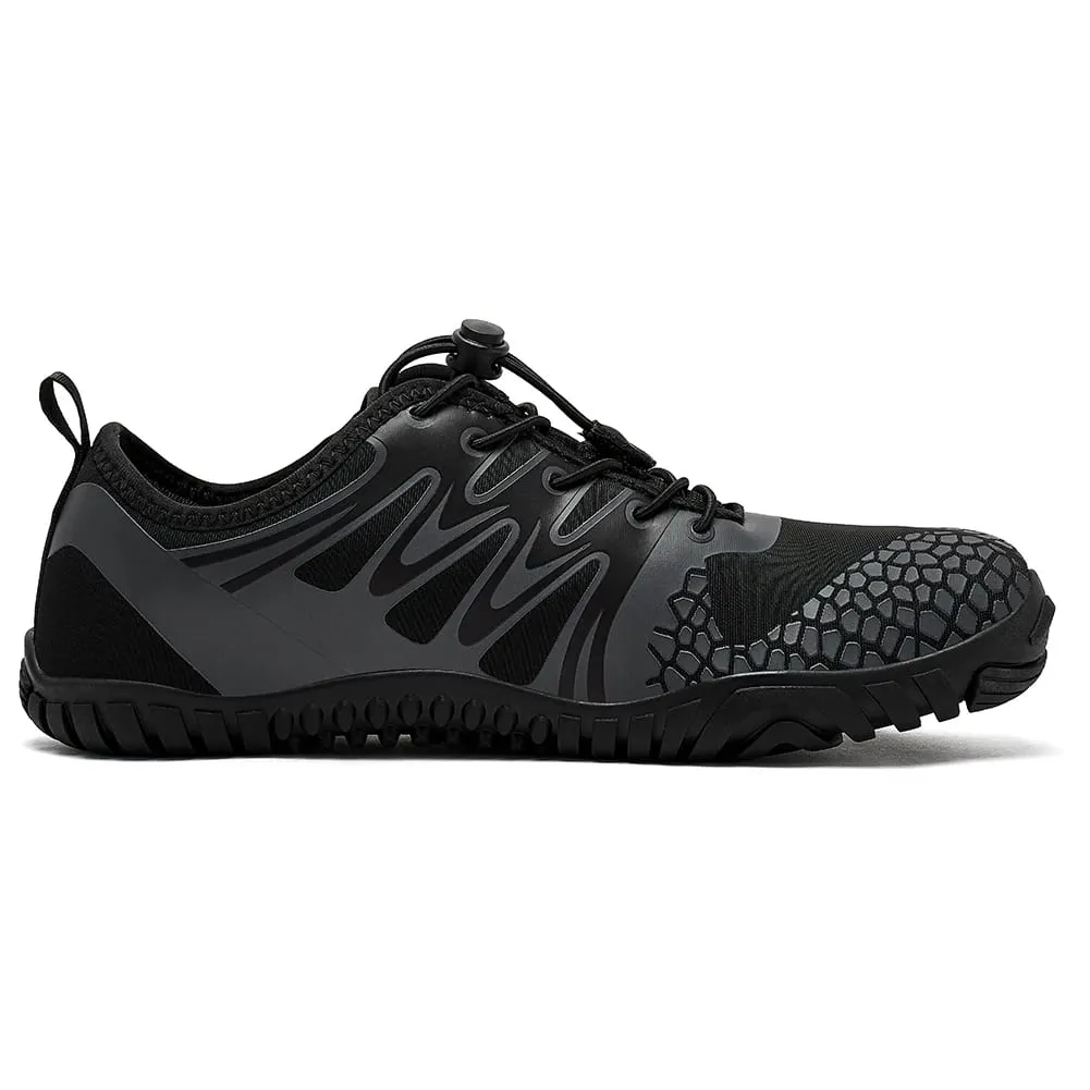 Barfotaskor med bred tå för unisex konstläder Outdoor Walking Sneakers Zero Drop Minimalistiska elastiska bandskor — image 7