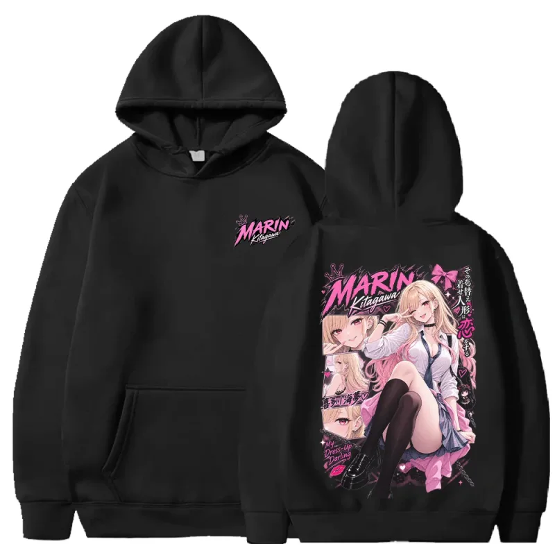 Trendy Anime Marin My‑Dress‑Up Darling Hoodies Harajuku Streetwear Long Sleeve Casual Fleece Hooded Pullover Men Women Clothing — image 1