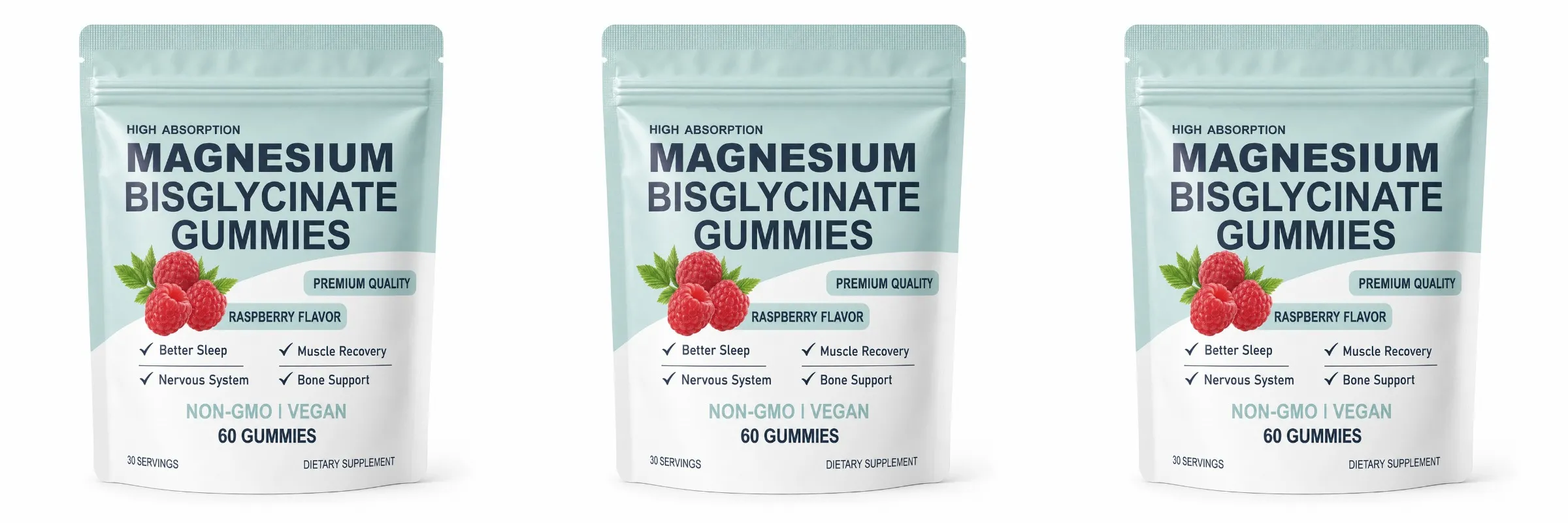 High Absorption Magnesium Bisglycinate Gummies Vegan Raspberry Flavor 60 Count Support Muscle Bone Health Non GMO Gluten Free — image 9