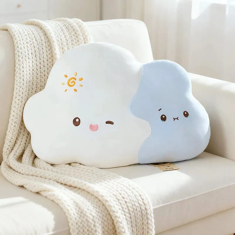 Yaratıcı Hava Serisi Gökkuşağı Bulut Peluş Yastık Yumuşak Sevimli Karikatür Kawaii Dolması Bebek Çocuklar Için kanepe yastığı Ev Dekor — image 10