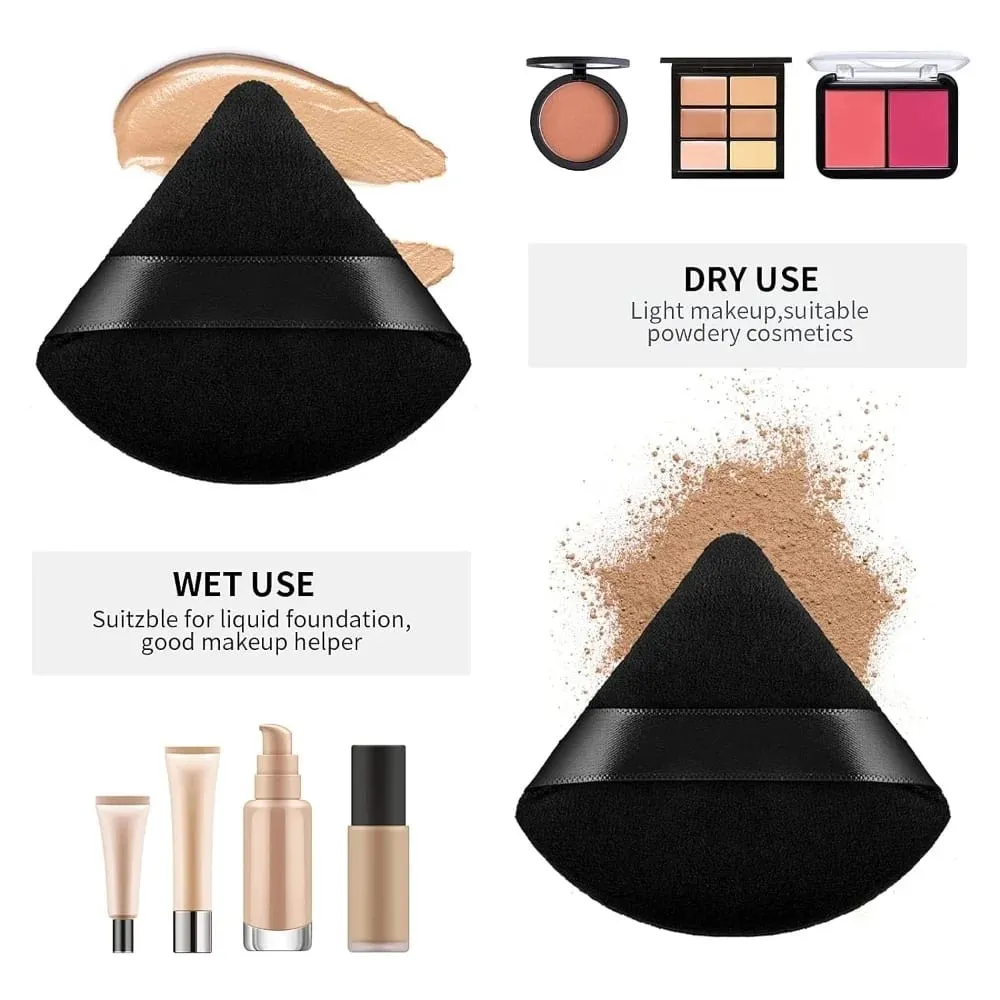 Black Triangle Powder Puff Facial Makeup Sponge Soft Velvet Cosmetics Puff Mixer Beauty Foundation Make-Up Sponge Makeup Access — image 6