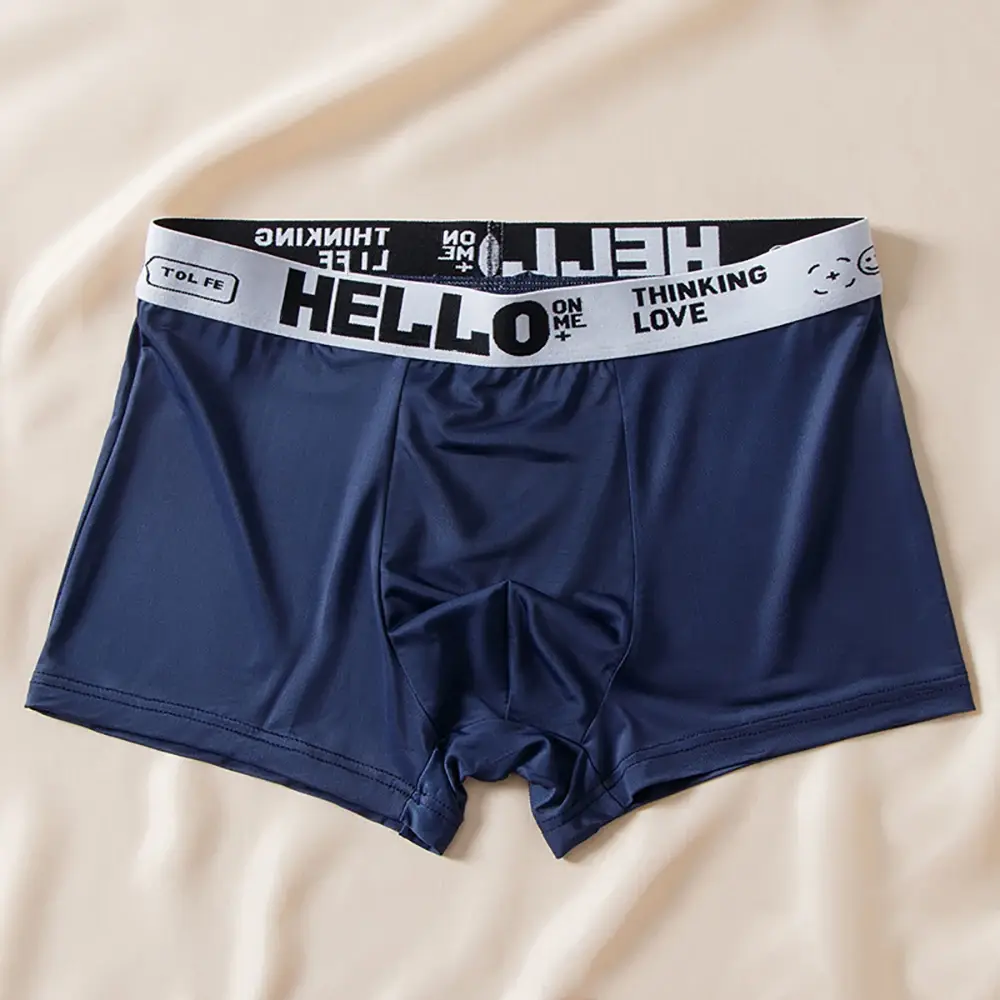 5pcs/set Men Boxer Shorts Ice Silk Men's Underwear Summer Breathable Plus Size Underpants U Convex Lingerie Cool Sexy Panties