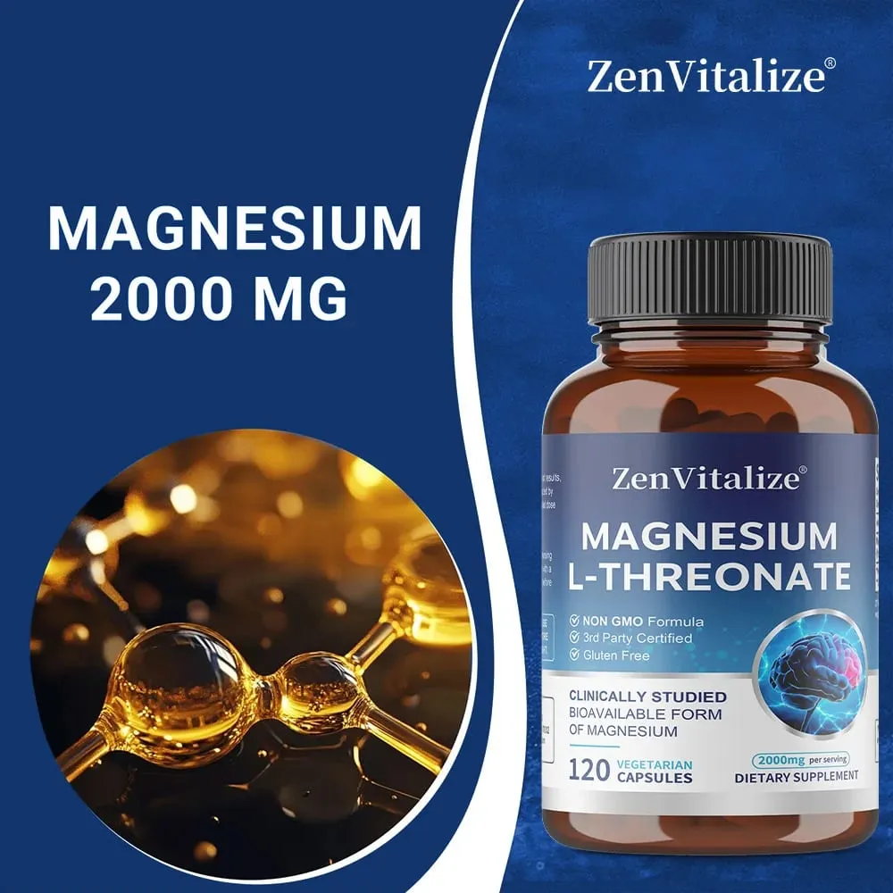 Magnesium L-Threonate Capsules Brain Focus Memory Nerve Health Muscle Strength Sleep Quality & Stress Relief Support — image 4