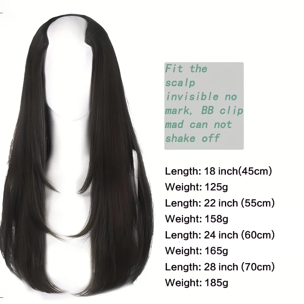 18/22/24Inch Women's Synthetic Long Hair Styling Long Hair Synthetic Wigs Layered Hair Extensions Top of the Head Increase Hair — image 4