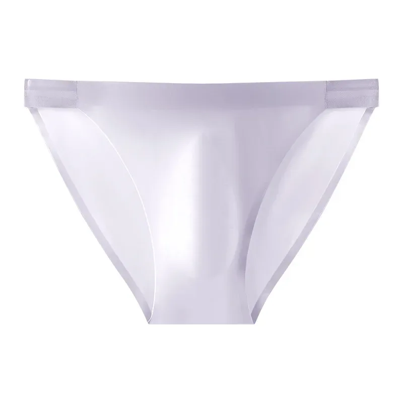 Seamless Quick Drying Men Briefs Underwear Solid Color Ice Silk Light AndThin Underpants Sexy Breathable 3D Pouch Panties Undies — image 3