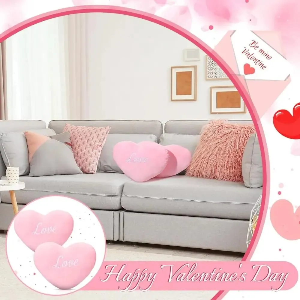 New Heart Shape Heart Plush Pillow Pink Color Red Color Soft Pillow Valentines gift Stuffed Pillow for Birthday