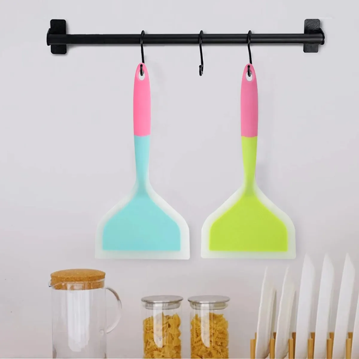 Silicone Spatula Cooking Utensils Beef Meat Egg Kitchen Scraper Wide Pizza Cooking Tools Shovel Non-stick Spatula Color Randomly — image 3