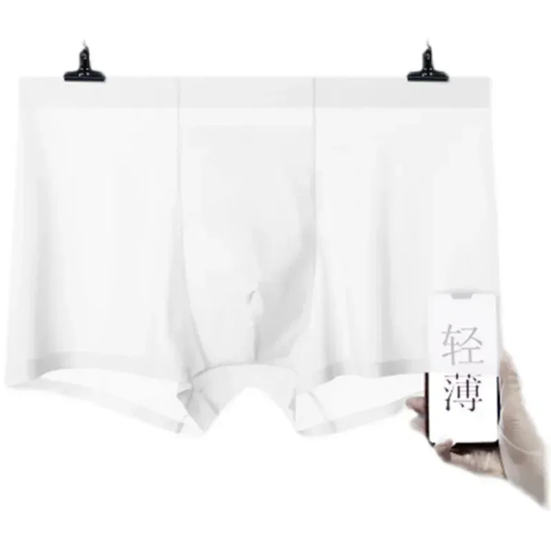 3PCS 고품질 남자의 얼음 실크 속옷 여름 얇은 통기성 원활한 팬티 섹시한 남성 속옷 플러스 크기 — image 4