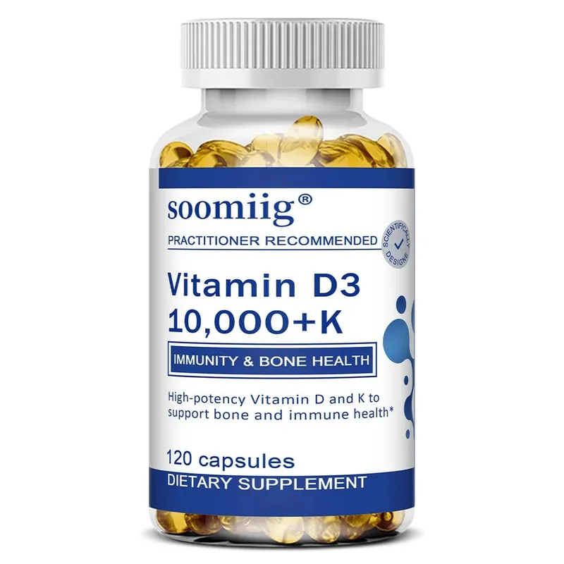 Vitamin D3 + K - Supplement for Immune Support Bone & Heart Health Vitamin D with MK-7 (Vitamin K2) Non-GMO Gluten-Free — image 9
