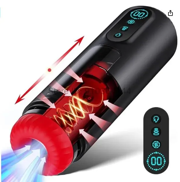 Automatic Telescopic Sucking Heating Male Masturbator Realistic Penis Pump Pocket Pussy 9 Vibrating Sex Machine Sex Toys for Men — image 9