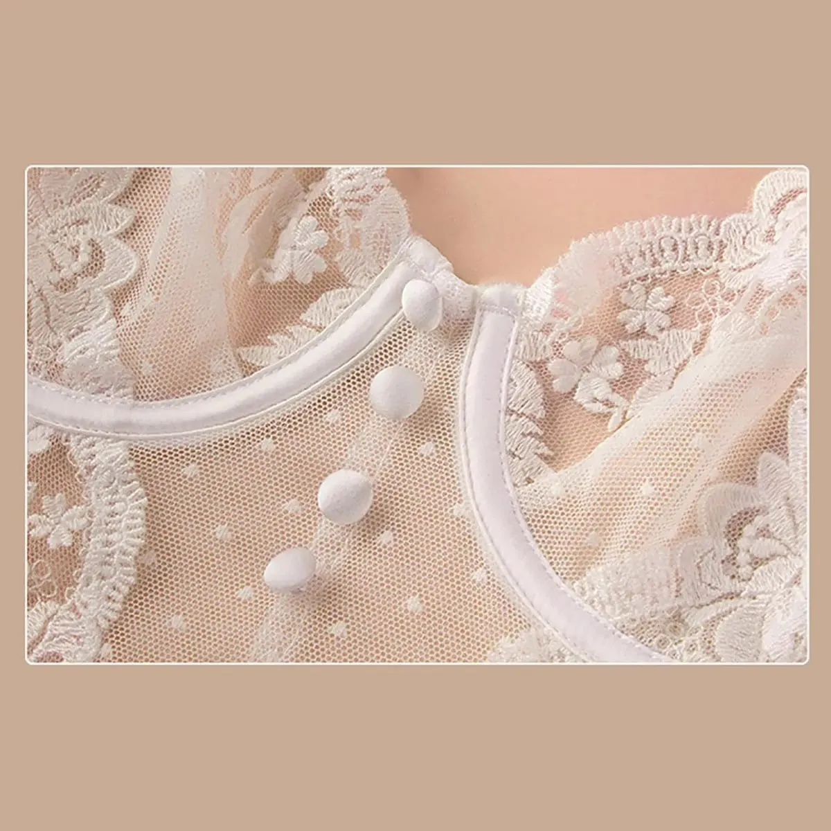 Women Lingerie Set Thong Panty Underwear 2 Piece Bodysuit Soft Lace Bra and Panty Set for Honeymoon French Lingerie Nightwear