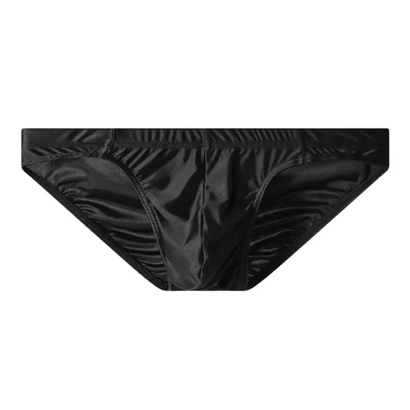 Comfortable Low Waist Men Thin Panties Male Lingerie Simple Men's Underwear Underpants Satin Silk Briefs Gifts