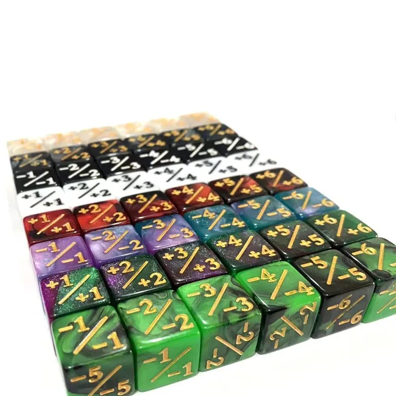 10Pcs 16mm 6 Side Dice Counters +1/-1 Dice Kids Toy Counting Dices For Magic The Gathering Card Gaming Token & Loyalty Toys Gift — image 3