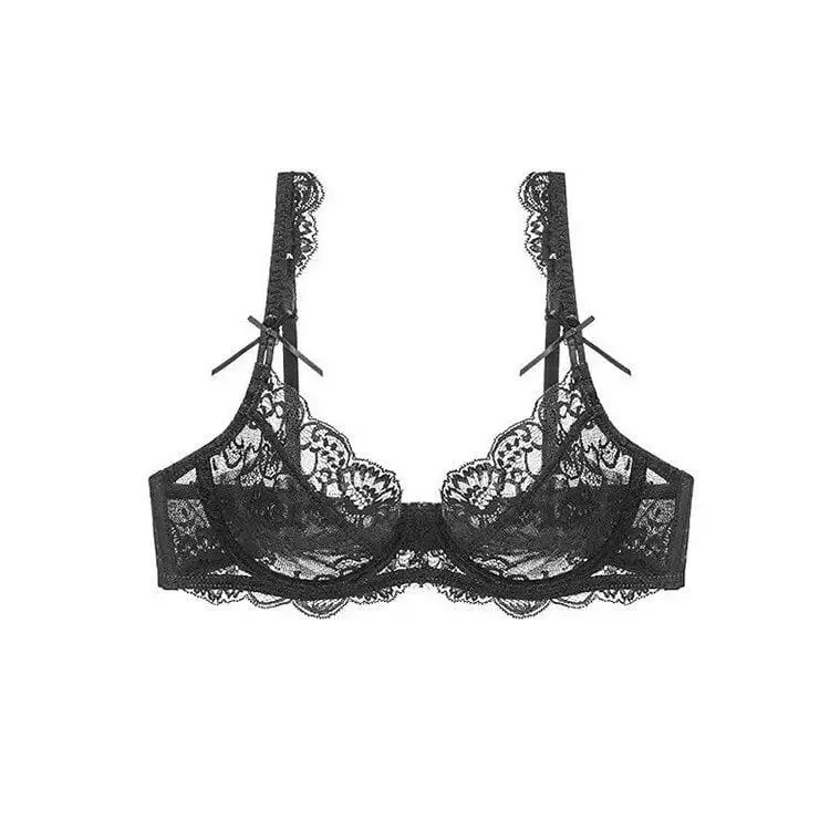French Thin Bra for Women Ultra Thin Cup Minimize Big Breast Lift Anti Sag Underwire Free Brassiere Spring Summer Daily Bra Suit — image 8