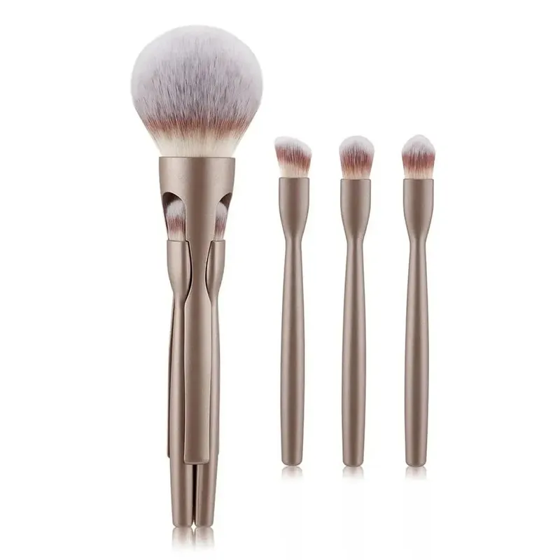 NEW Makeup Powder Brush with Eye Shadow Brush Brushes 4 in-1 All-in-One Magnetic Interlocking Powder Blush Brush Makeup Tools