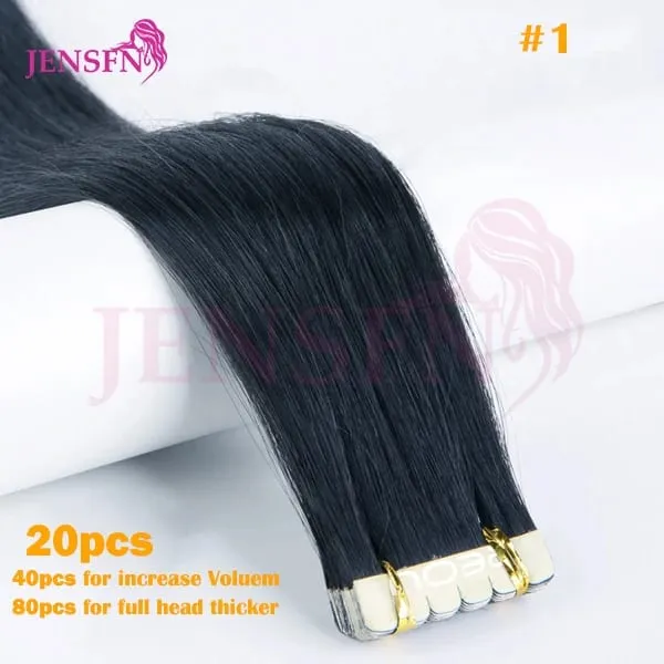 Mini Tape In Hair Extensions 100% Natural Human Hair Remy Quality Straight Seamless PU Tape Ins Brown blonde For Salon