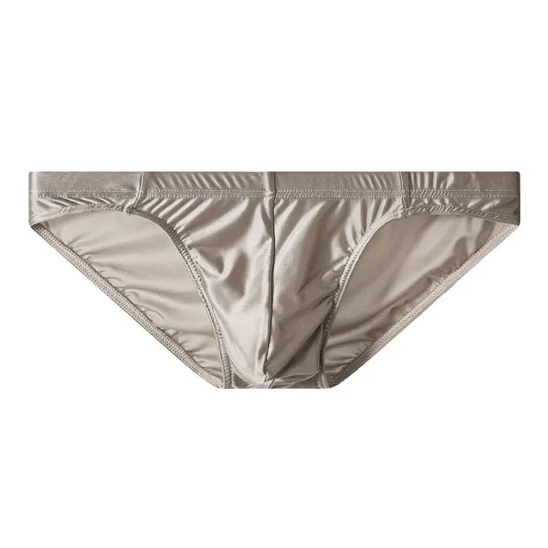 Comfortable Low Waist Men Thin Panties Male Lingerie Simple Men's Underwear Underpants Satin Silk Briefs Gifts