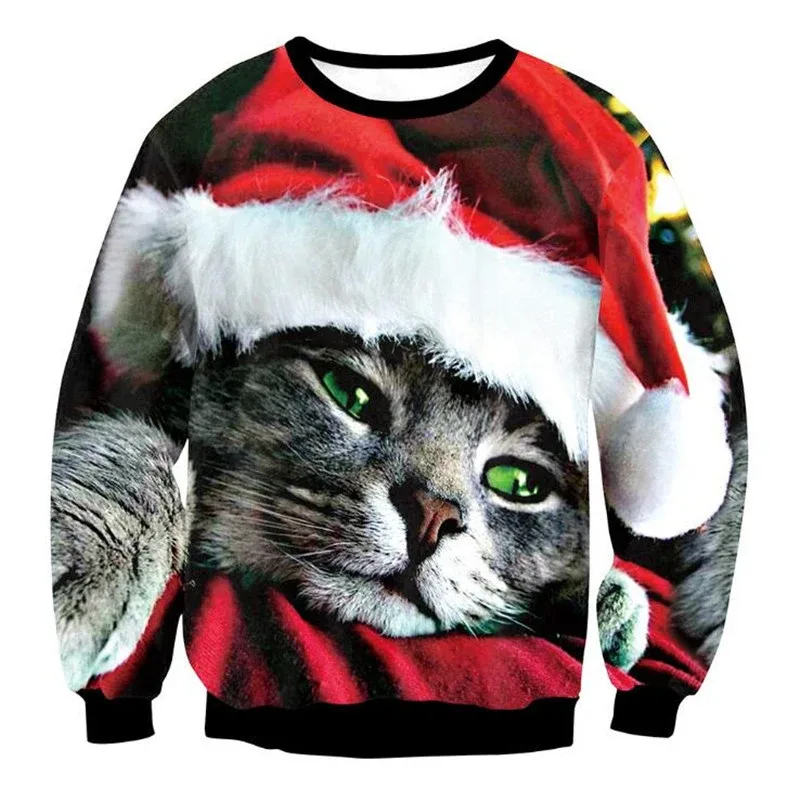 Festival Christmas Pattern Sweatshirts For Men Humping Reindeer 3D Printed Pullover Holiday Party O-Neck Hoodies Long Sleeves — image 6