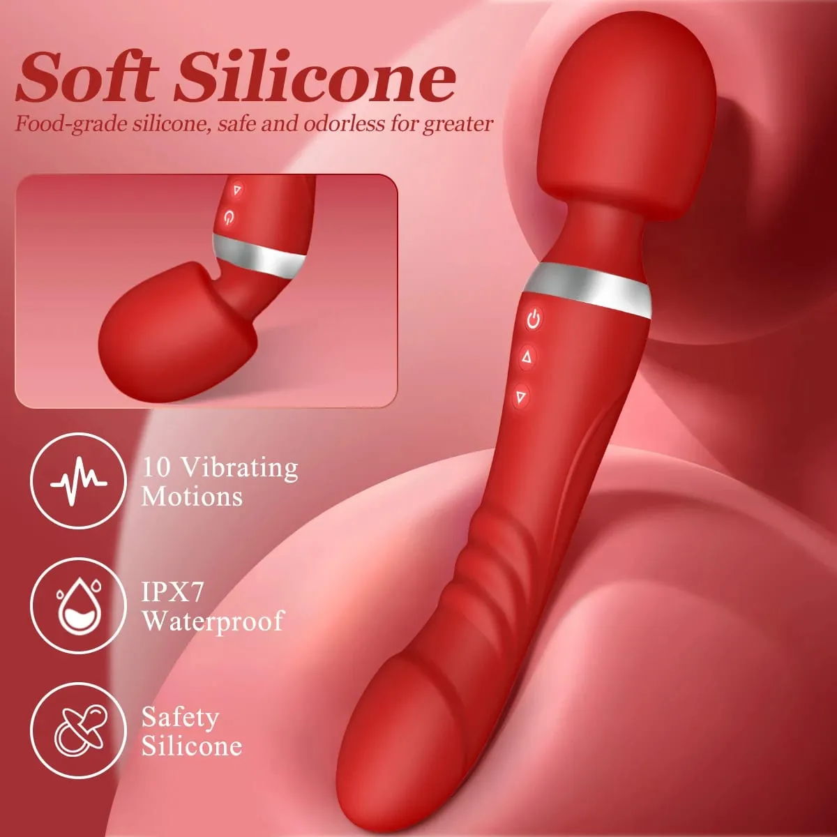 Double Vibrator for Women Dildos AV Magic Wand G Spot Clit Stimulator Vagina Massager Masturbators Adult Sex Toys for Couple 18+