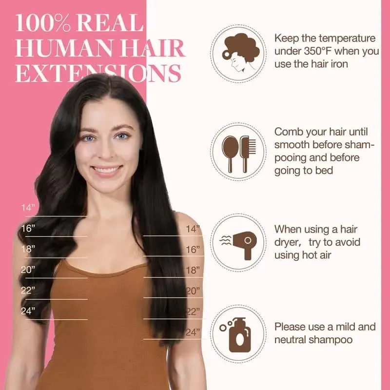 Straight Tape in Hair Extensions Human Hair Natural Black 20 Inch 50g 20pcs Skin Weft Seamless Tape in Real Remy Straight Hair for Women — image 8