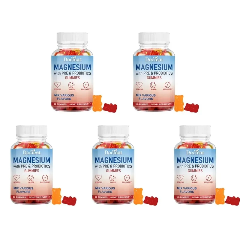Docteat Magnesium Gummies with Pre & Probiotics for Stress Relief Supports Restful Sleep Relaxation and Recovery 60 Gummies — image 11