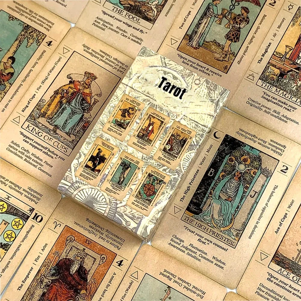 Hot-selling Tarot Cards A 78pcs Cards Fortune Telling Divination Board Game Keyword Antiqued Deck Holiday Games Christmas Gifts — image 1