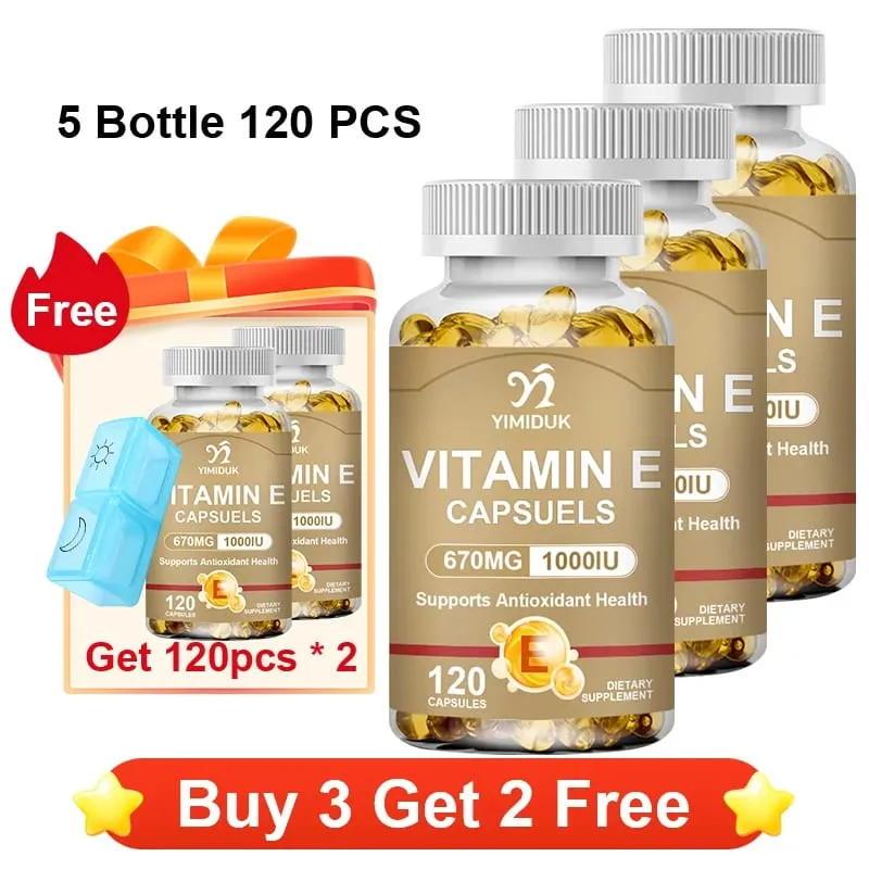 Vitamin E Supplements with Tocopherols & Safflower Oil Support Elasticity Shrink Pores Combat Aging & Antioxidant Immune — image 13