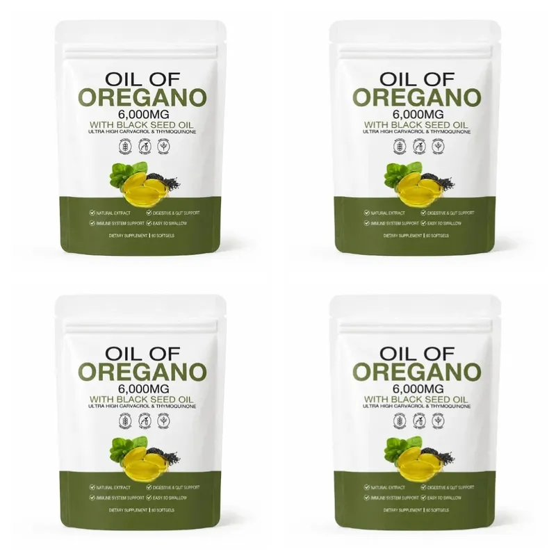 Oil of Oregano Softgels 6000mg with Black Seed Oil for Immune System & Digestive Support Soy-Free Gluten-Free 60 Softgels — image 10
