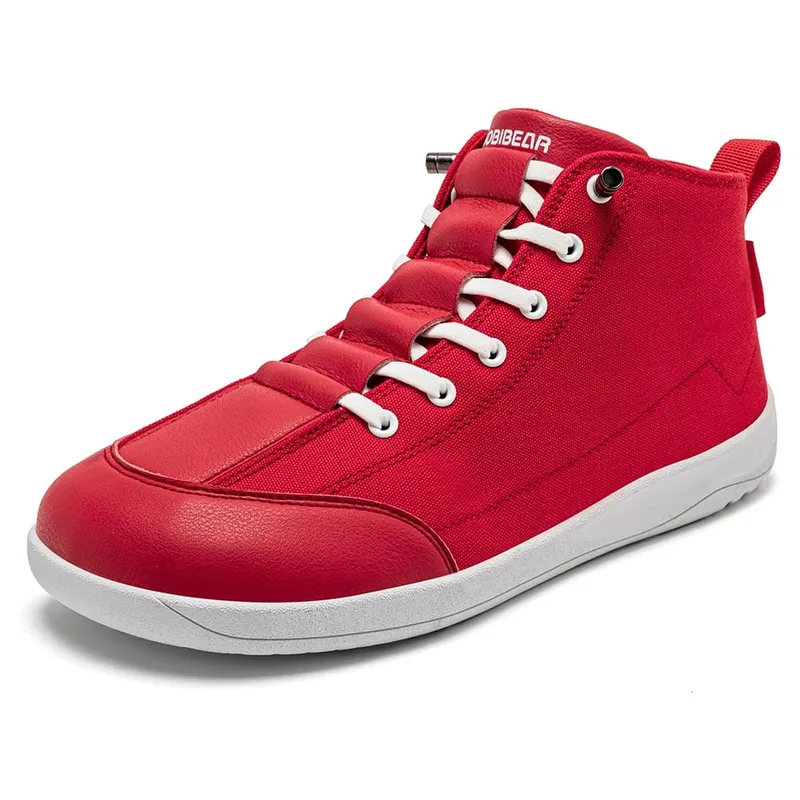 Mid-Top Canvas Boots Unisex Barefoot Wide Width Minimalist Shoes Zero-Drop Trail Running Sneakers