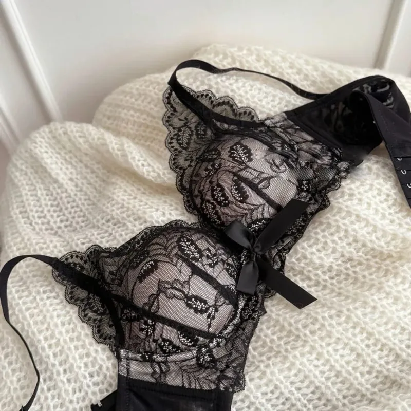 New Wireless Push Up Bra Set for Women Small Bust Gather Side Support Anti Sag Sexy Lingerie Underwear 32‑38 Bra Set — image 4
