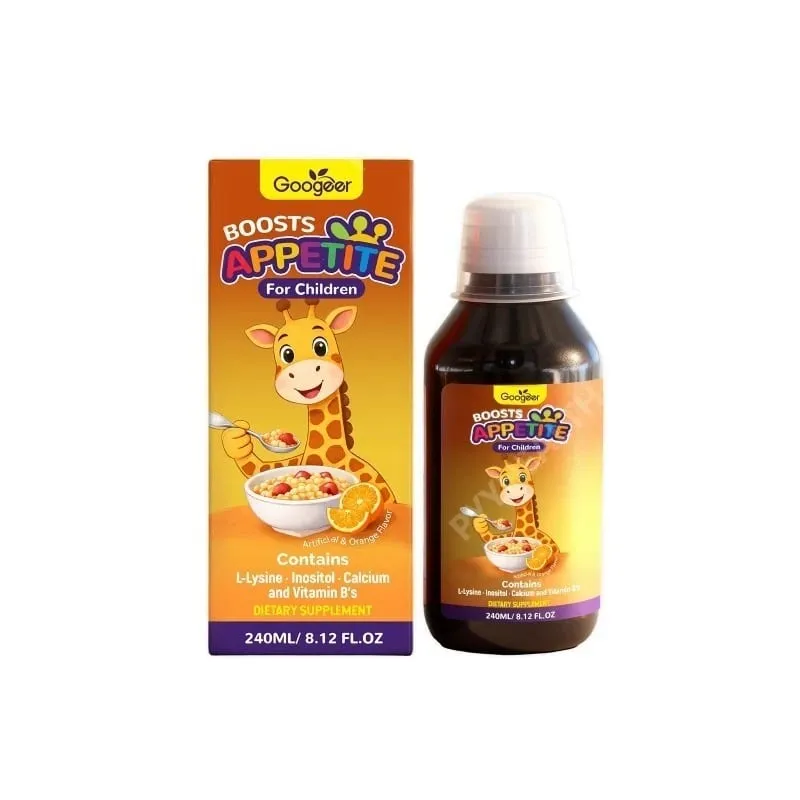 Googeer Children’s Appetite Support Liquid with L-Lysine Inositol Calcium and B Vitamins Daily Nutritional Support 240 ML