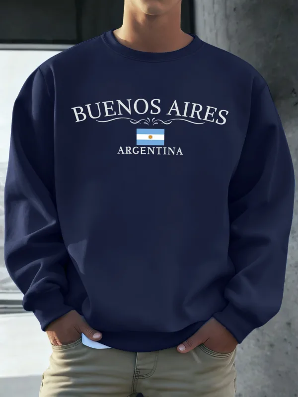 Buenos Aires Argentina Printed Men Sweatshirts Street Hip Hop Sportswear Fleece All-Match Pullover Unisex Casual Loose Clothing — image 14