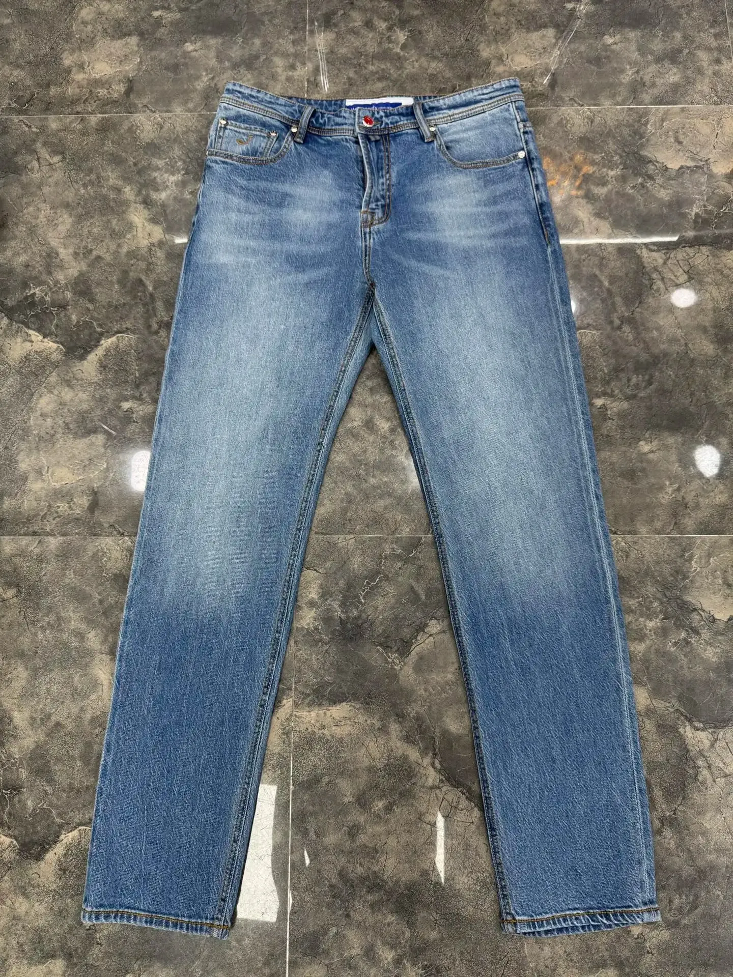 Jeans Thin Cotton Men 2026 Spring Summer new outdoors quality embroidery comfortable straight Big size 29-40 Pants — image 2