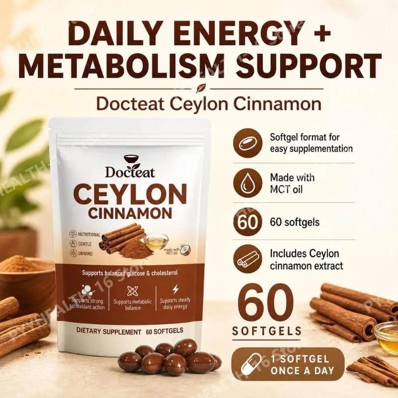 Ceylon Cinnamon Softgels with Vitamin B6 MCT Oil Supports Balanced Glucose and Cholesterol Metabolic Balance Energy 60 Softgels — image 2