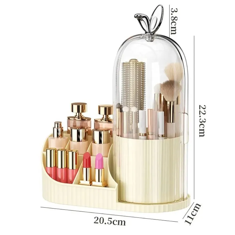 PP Makeup Brushes Storage Box 360° Rotating Large-capacity Drawer Storage Organizer Multi-compartment Dustproof — image 4