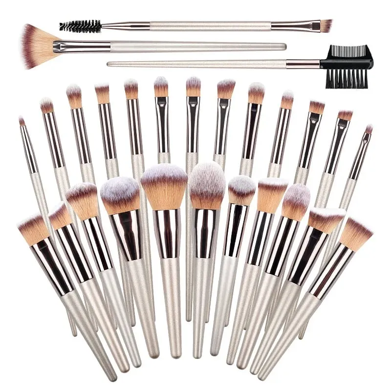 4/10/14/20PCS Champagne Gold Makeup Brush Set Foundation Powder Eyeshadow Blush Eyebrow Lip Brushes — image 1